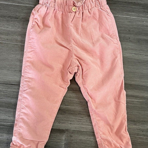 NWT Girls H&M Pink Soft Cotton Corduroy Jersey Lined Pants 2T - Picture 2 of 7